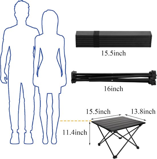 Camping bijzettafel, draagbare opvouwbare strandtafel, kleine aluminium picknicktafel voor buiten koken, barbecueën, wandelen, boot, reizen, 40*35*28cm van Camping — afbeelding 4