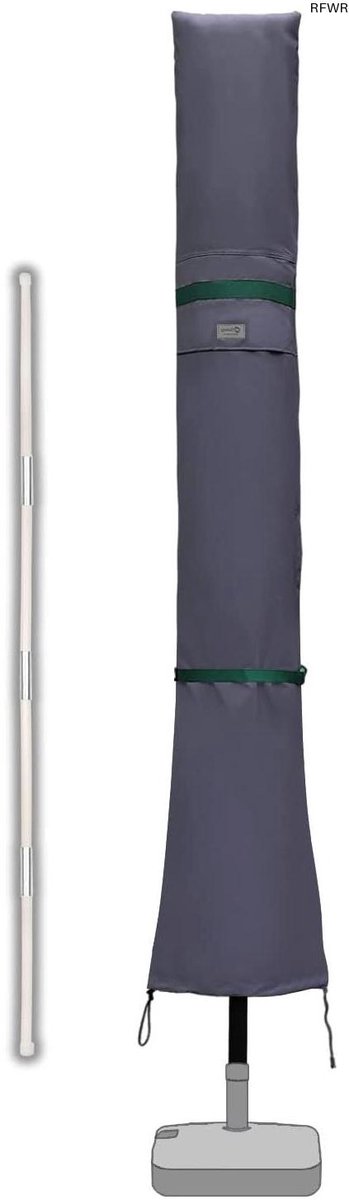 RFWR Beschermhoes voor parasol Ø 350 cm/200 x 300 cm - Waterdicht, UV-bestendig, met ventilatieopeningen Grijs