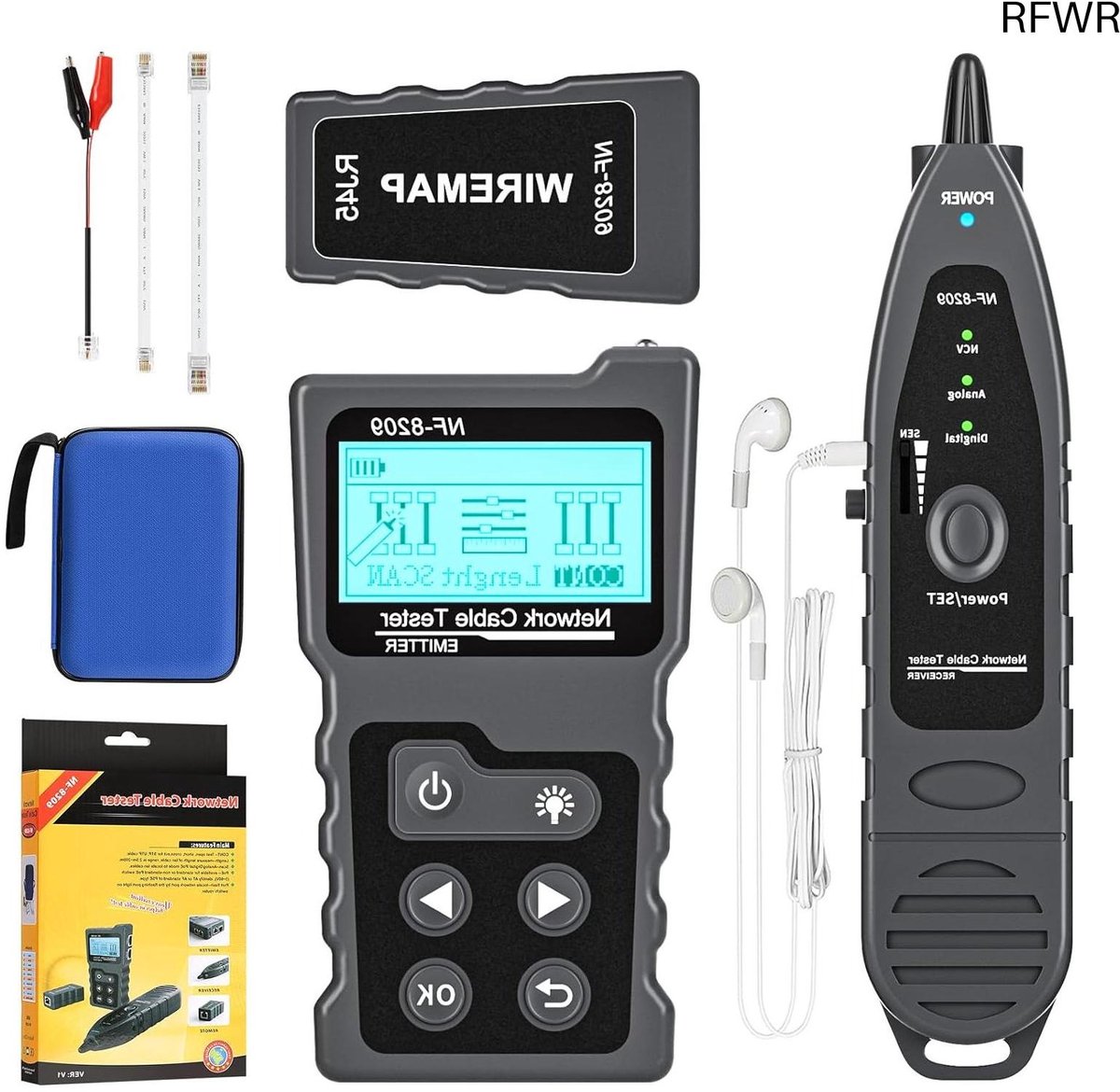 RFWR® Netwerk Kabel Tester en Draad Tracker voor Cat5/Cat6 met PoE Functionaliteit