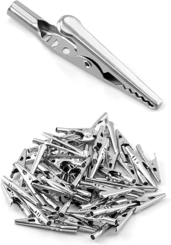 40 stuks metalen klemmen, 1,3 cm brede klemmen, metaal, antislip mini