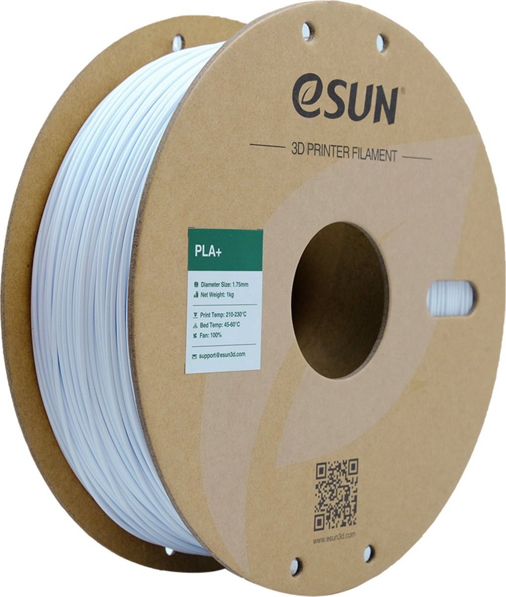 eSun PLA+ Koel wit / Cool white 1 kg - 1.75mm - 3D printer filament - Flevo Print