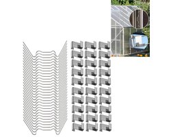 Kasklemmen - Broeikas Glasklemmen - voor broeikasaccessoires - broeikasbevestiging - Glas-klem-bescherming - Bevestigingsclip - 50 W clips en 50 Z-clips - RVS - Zilver - voor glas van tuinkas broeikas en serre