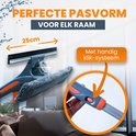 Raclette à vitres Yerkoo de 25 cm de large avec système de clic pour ajuster le manche.