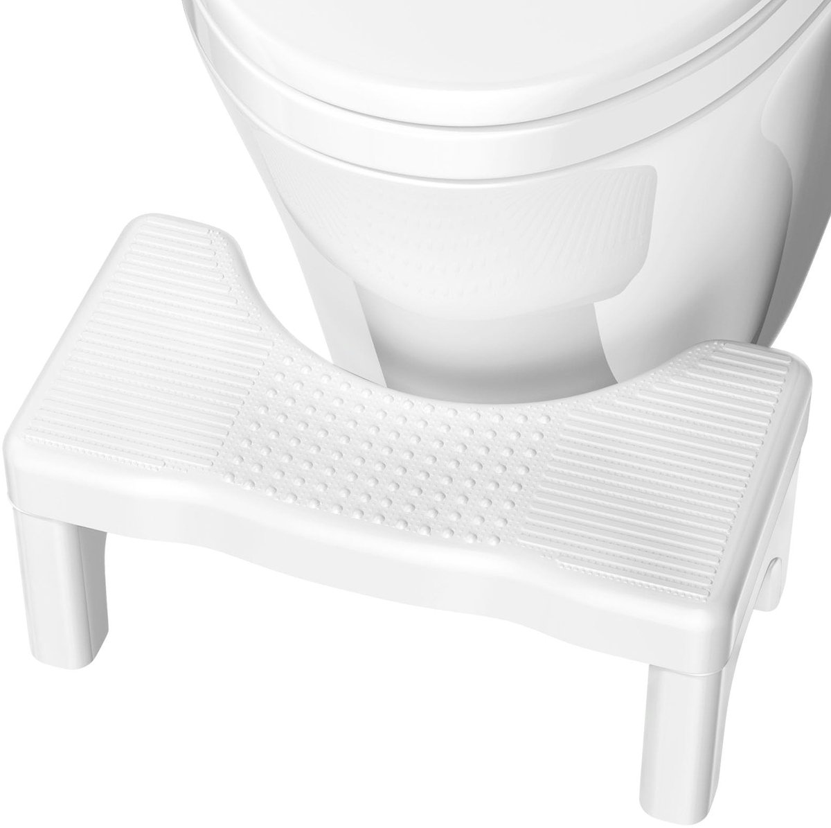 Ibenzoa® Toiletkruk Wit - Antislip Opstapkruk voor Badkamer - Comfortabel & Veilig