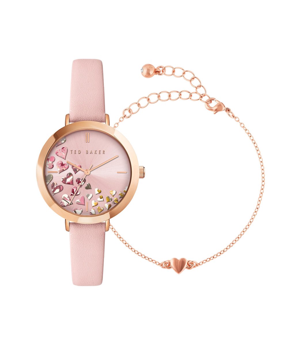 Ted Baker Ammy Iconic Kwarts Analoog Horloge Roze Case: 100% Stainless Steel | Armband: 100% Leather 34 BKG028100W0, BKG028200W0