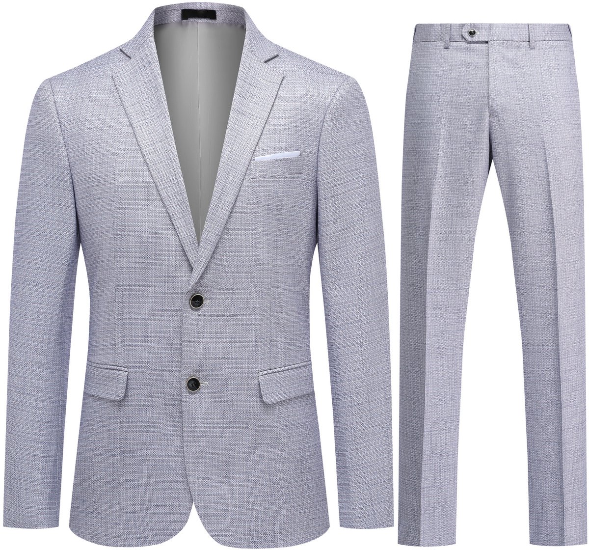 ALLTHEMEN Heren Geruit Pak met Steekkraag - Twee Knoppen - 3XL