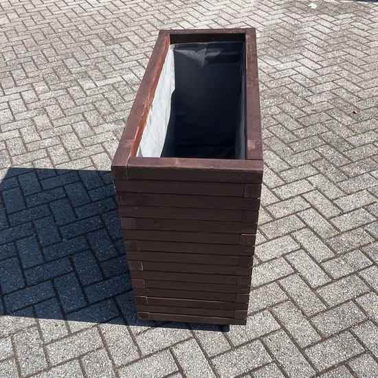 AMISHOUT - Jardinière haute en bois 100x40x72cm – marron – jardinière d'extérieur