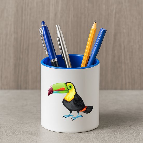 Hacebo® - Toecan Pennenbakje - Vogels - Dieren liefhebbers - pennenhouder - Jungle - dieren - dierendag - Pennenbakje blauw