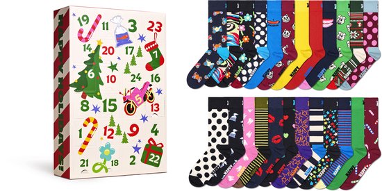 Happy Socks Sokken 24-Pack XMAS Adventskalender Set van 24
