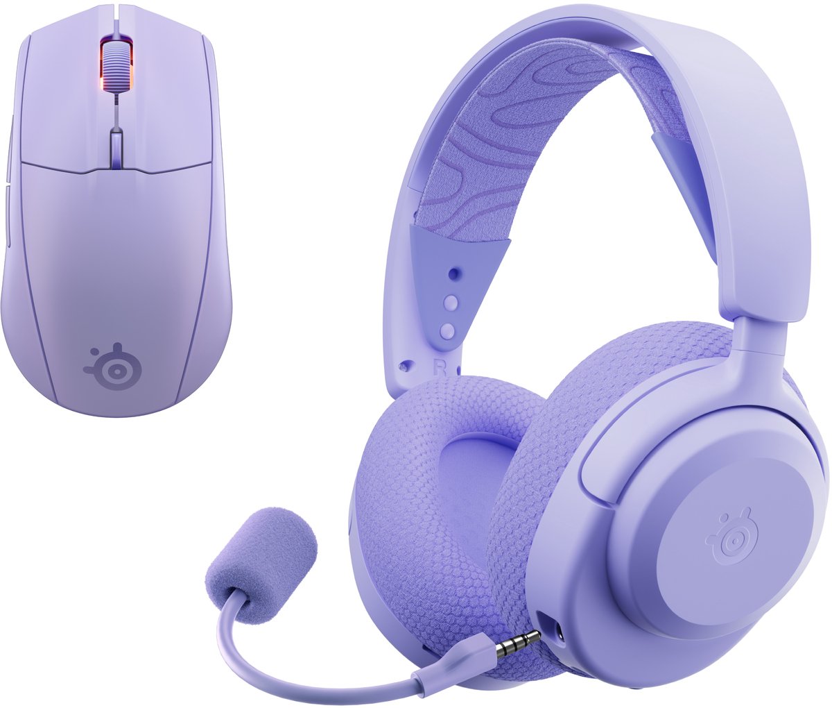 SteelSeries Rival 3 Draadloze Gaming Muis + Arctis Nova 3X Draadloze Gaming Headset - Lavender