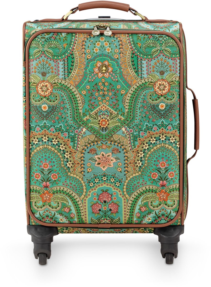 Pip Studio - Tosca Trolley Dames - Handbagage Koffer - Jabali - Groen - 35x22x47cm