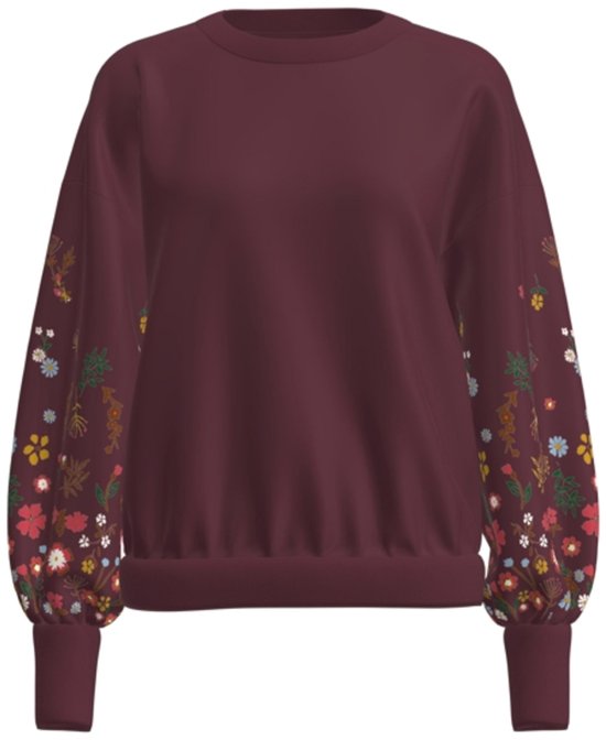 Only Trui Onlbrooke L/s O-neck Flower Swt Noo 15216364 Windsor Wine/sleeve Flo Dames Maat - XL