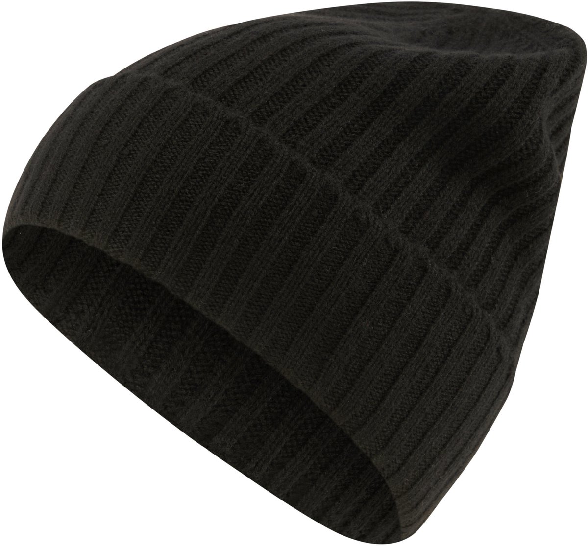 Unisex Basic Ribbed sneldrogend warm kasjmier muts unisex black - maat 3000