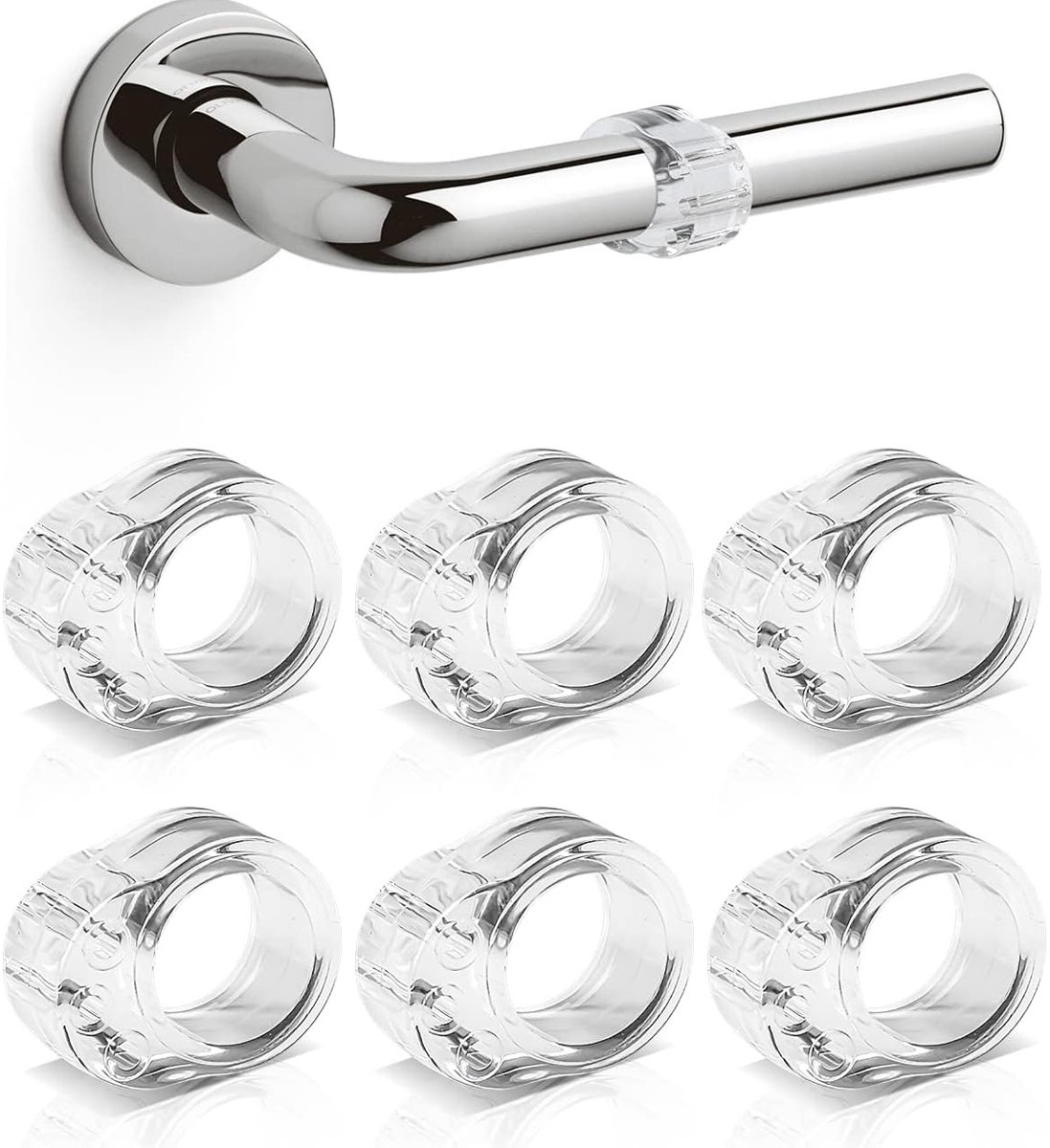 TOVBMUP Deurstopper - Deurgreepbeschermer - Siliconen deurstopper - Binnendeurdemper - Deurdemper - Deurgreep voor keuken, toilet, slaapkamer - 6 stuks