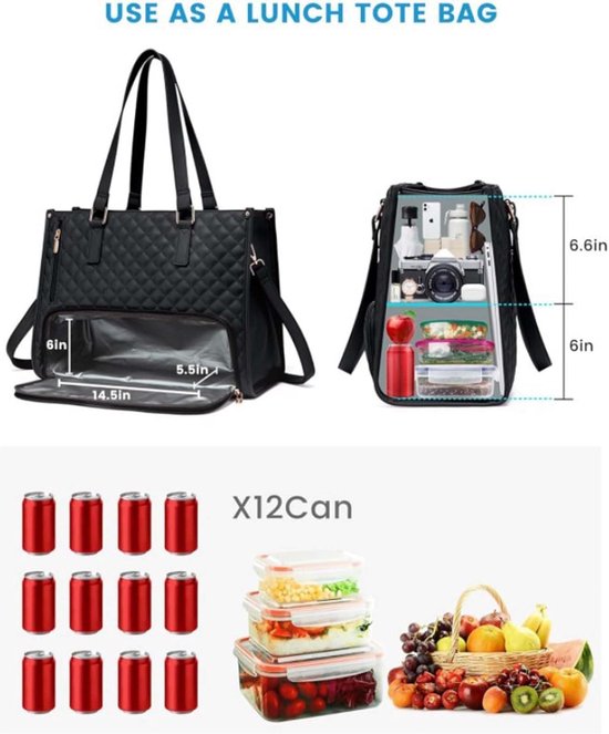 Lunchtas Voor Mannen Vrouwen Blikjes Geïsoleerde Lunchbox Voor Volwassen Lekvrij