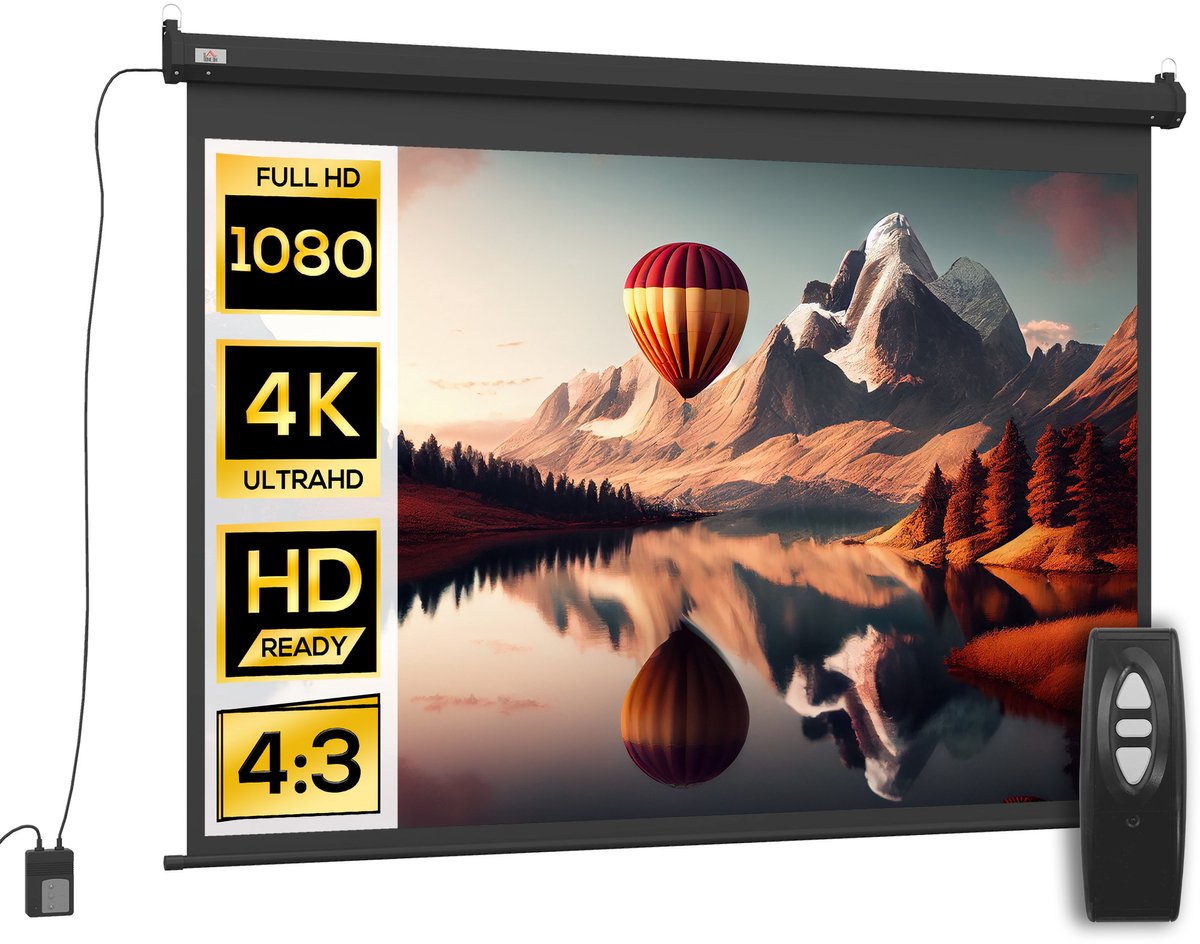 HOMCOM-Projectiescherm-171x1x130cm-Kunststof-Zwart