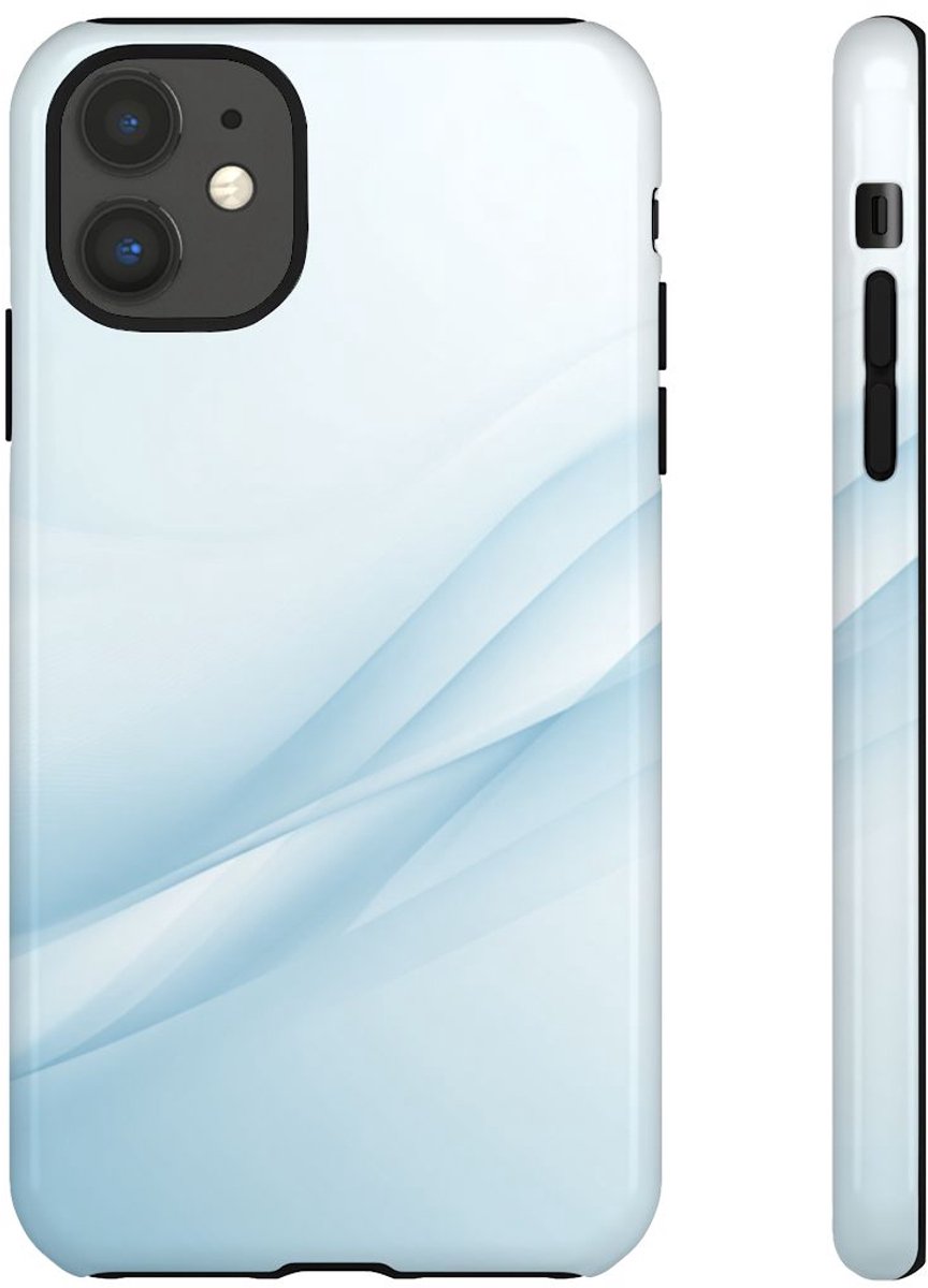 Zachte Lichtblauwe Abstracte Golven – Telefoonhoesje Geschikt voor iPhone 11