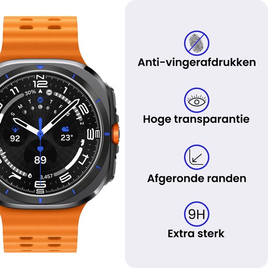 Screenprotector - 2 Stuks - Geschikt voor Samsung Galaxy Watch Ultra - Sterk & Shockproof - Tempered Glass - Gehard Glas - Beschermglas Screen Cover - Bescherm Protector voor Smartwatch