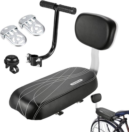 Complete set Fietsstoeltje Achterzitje - Universeel Met Rugleuning, Armsteun en Voetsteuntjes -Bagagedrager Kussen