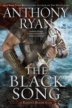 Boekomslag van "The Black Song" door Anthony Ryan. Een man in harnas met zwaard, met zeilschepen op de achtergrond.