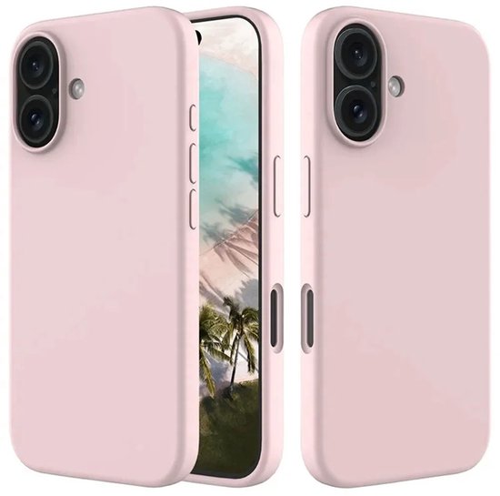 MobyDefend Hoesje - Geschikt voor iPhone 16 - Matte Siliconen Backcover - Roze