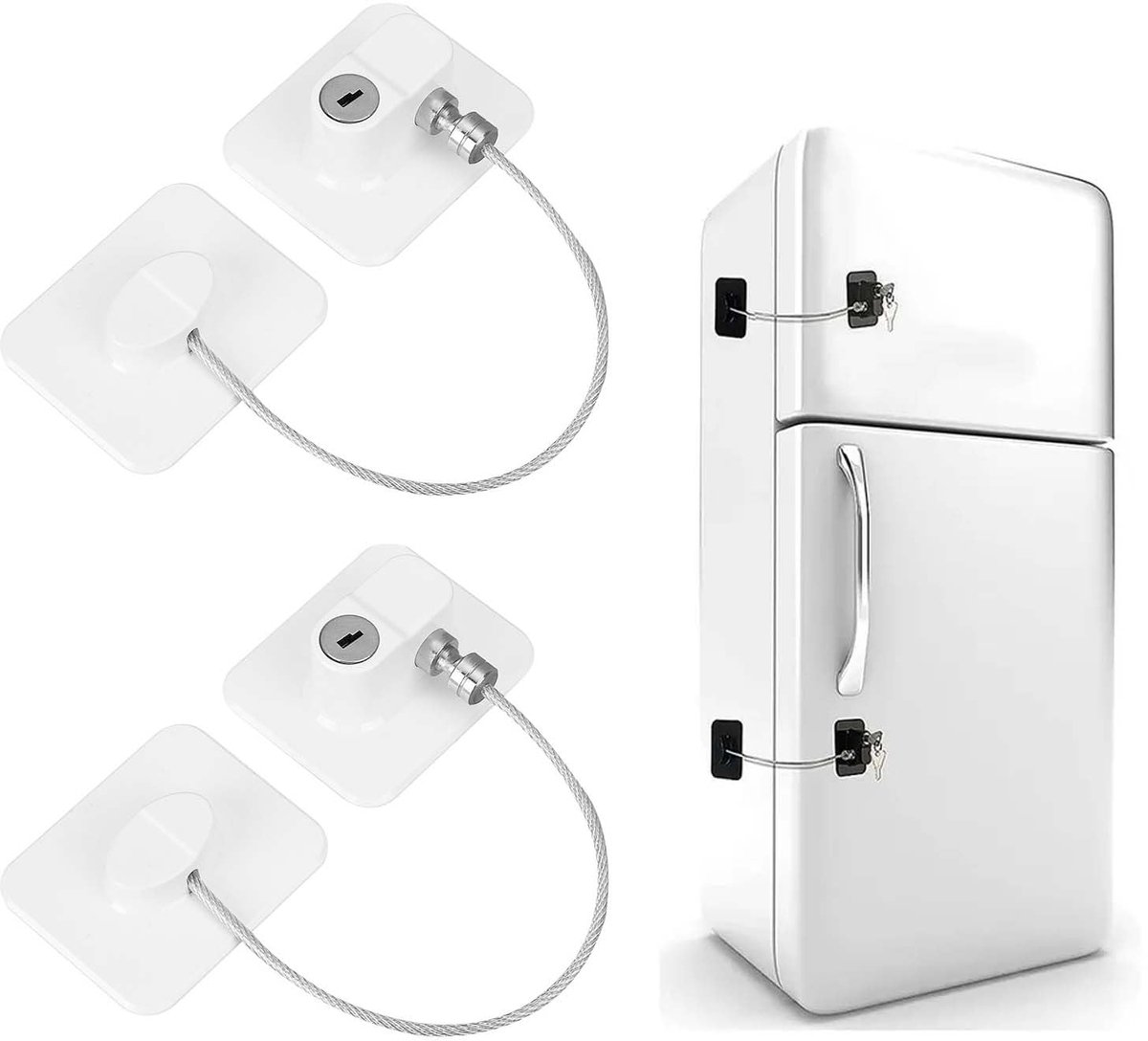 Image of 2-pack raamsloten voor kinderen, kindveilige kastsloten, koelkastsloten, kastsloten met sleutels, kindveilige raamsloten, openingsbegrenzers, raambeveiliging, babysloten