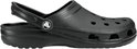 Sabot Crocs noir avec bout rond, bride et trous d'aération.