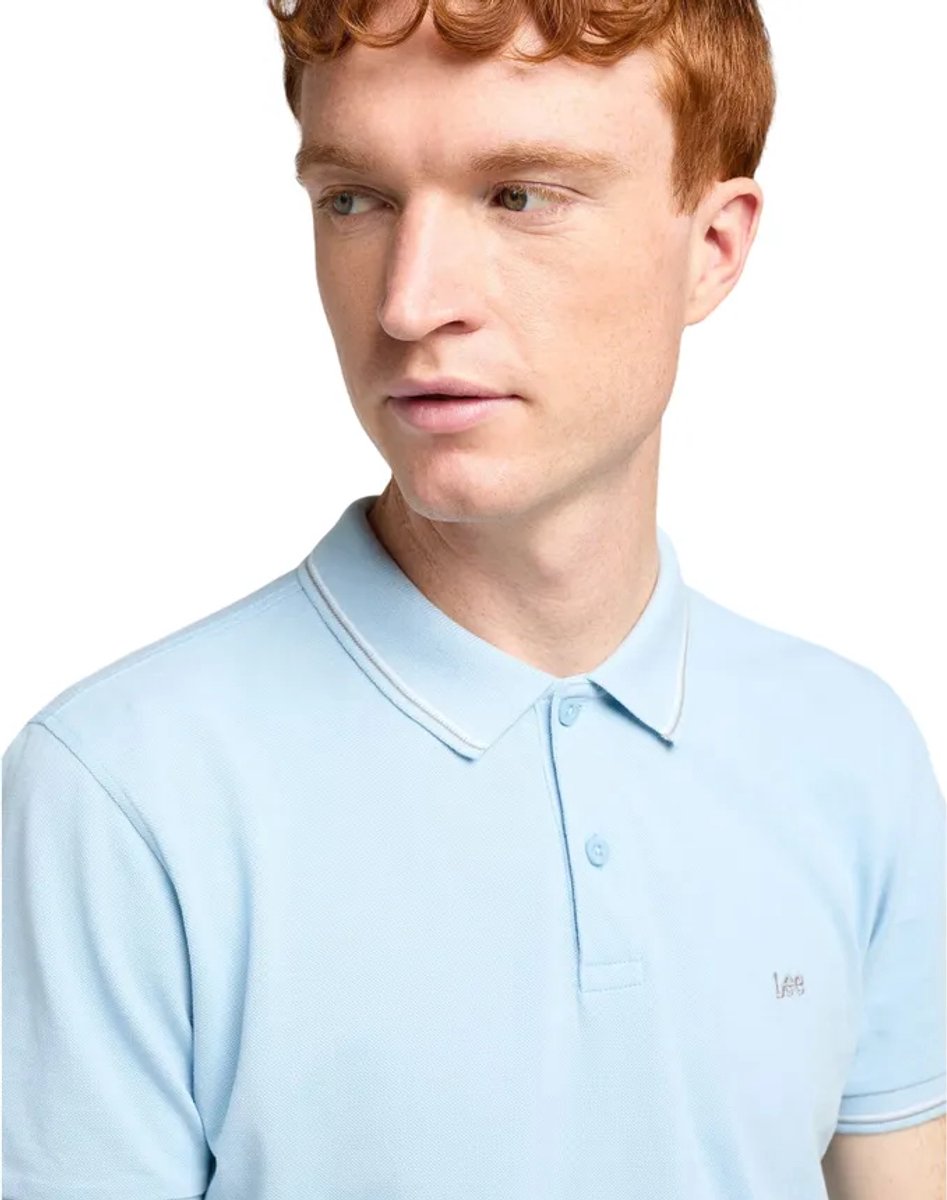 Lee PIQUE POLO HEATHER SKY XXL Blauw
