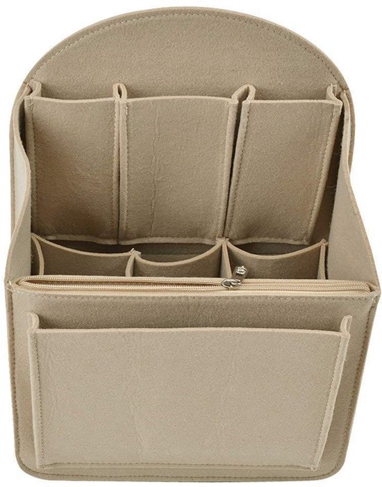 Handtas organizer - Bag in Bag - 11 ruime vakken - Beige - 27 x 17 x 9