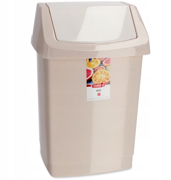 Curver Afvalemmer, plastic, beige, 38,5 x 33,5 x 63,5 cm
