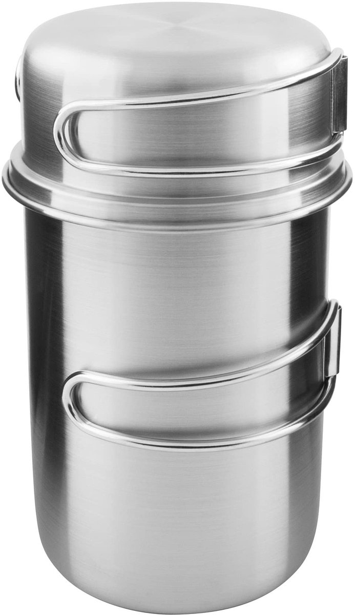 Ibenzoa® Mok met handvat van roestvrij staal met inklapbare handgrepen en volumeschaal - 850 ml bekerset
