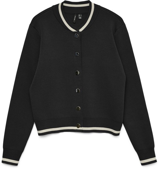 Vero Moda Vest Vmevelijn Ls Bomber Knit Cardigan E 10341071 Black/w. Birch D Dames Maat - XL