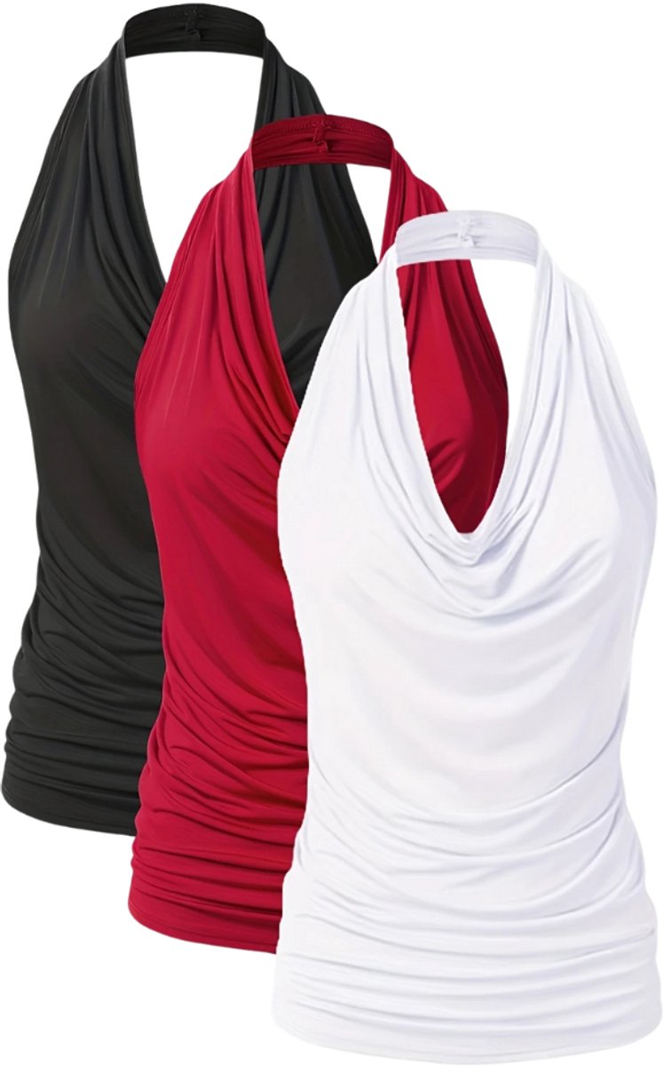 Bovista Open Rug Top Backless Body Jurk Shirt 3 Pcs Gemengd