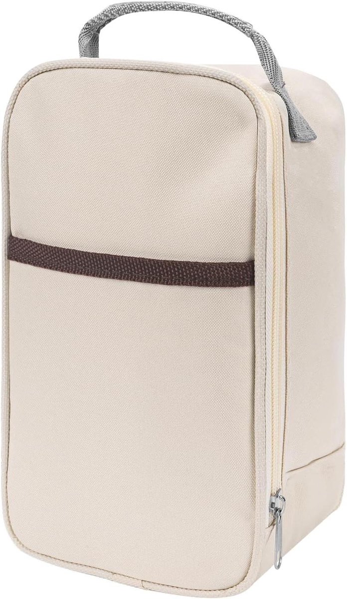 Allecto Plus - Geïsoleerde Voedselcontainer Tas voor Werk en Picknick - Draagbare Tas voor Thermosfles 24oz - Beige - Inclusief Jar Bag