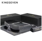 Lunettes de soleil KINGSEVEN 7021 - Zwart- Grijs - Homme - Femme - Polarisées - UV400 - Rectangulaires