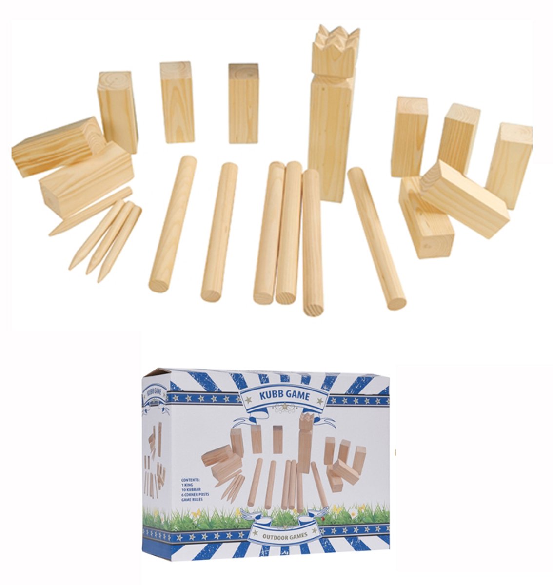 Outdoor Games Kubb-Spel - hout - 21-delig — afbeelding 4