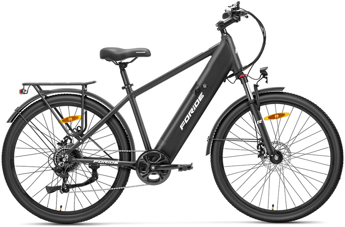 Foride Roamer 1 elektrische fiets met lage instap, 250 W motor, 36 V 13 Ah accu, 27,5 inch banden, maximale snelheid 25 km/u, maximaal bereik 100 km, schijfremmen, vering met lockout, Shimano 7 versnellingen - afbeelding 2