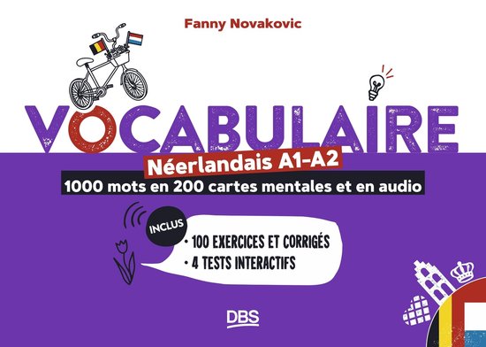 Vocabulaire néerlandais A1-A2 en 1000 mots, 200 cartes mentales et en audio