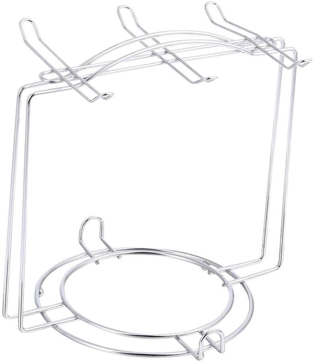 Allecto Plus - Tafelstandaard voor espressokopjes van metaal - Bekerhouder voor koffie en thee - Standaard voor 6 schoteltjes - Kopjeshouder en organizer