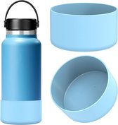 Allecto Plus - Flexibele Waterfles Houder voor brede mond Hydroflask - Siliconen Fles Beschermer - Sky Blue - Set van 2
