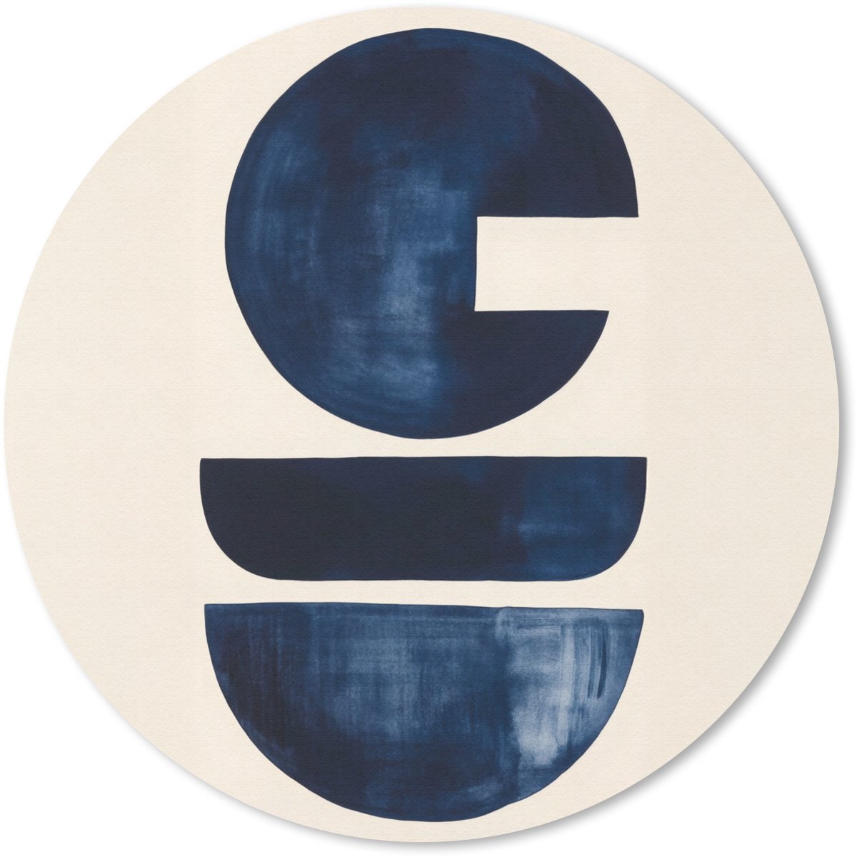 Muismat rond 40x40 cm - Mousepad Vormen - Blauw - Abstract - Ronde muismatten