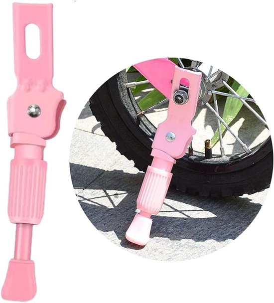 Foto: 14 inch fietsstandaard fietsstandaard kinderfiets roze 21cm fietsaccessoires kinder en jeugdfietsen eenvoudig te installeren stabiele zijstandaard met antislip rubberen basis metaal