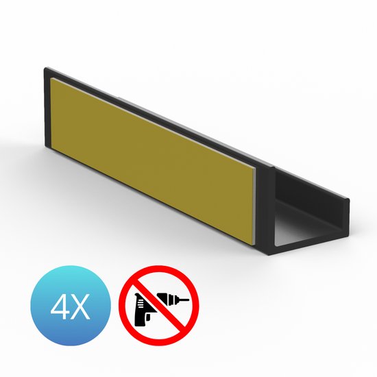 LP Houder Zwart – Zelfklevende Wandhouder voor Vinyl & CD’s – 4 Stuks (9 cm) – Inclusief Montagetape - LP Opbergen - Platenhouder - Vinylhouder