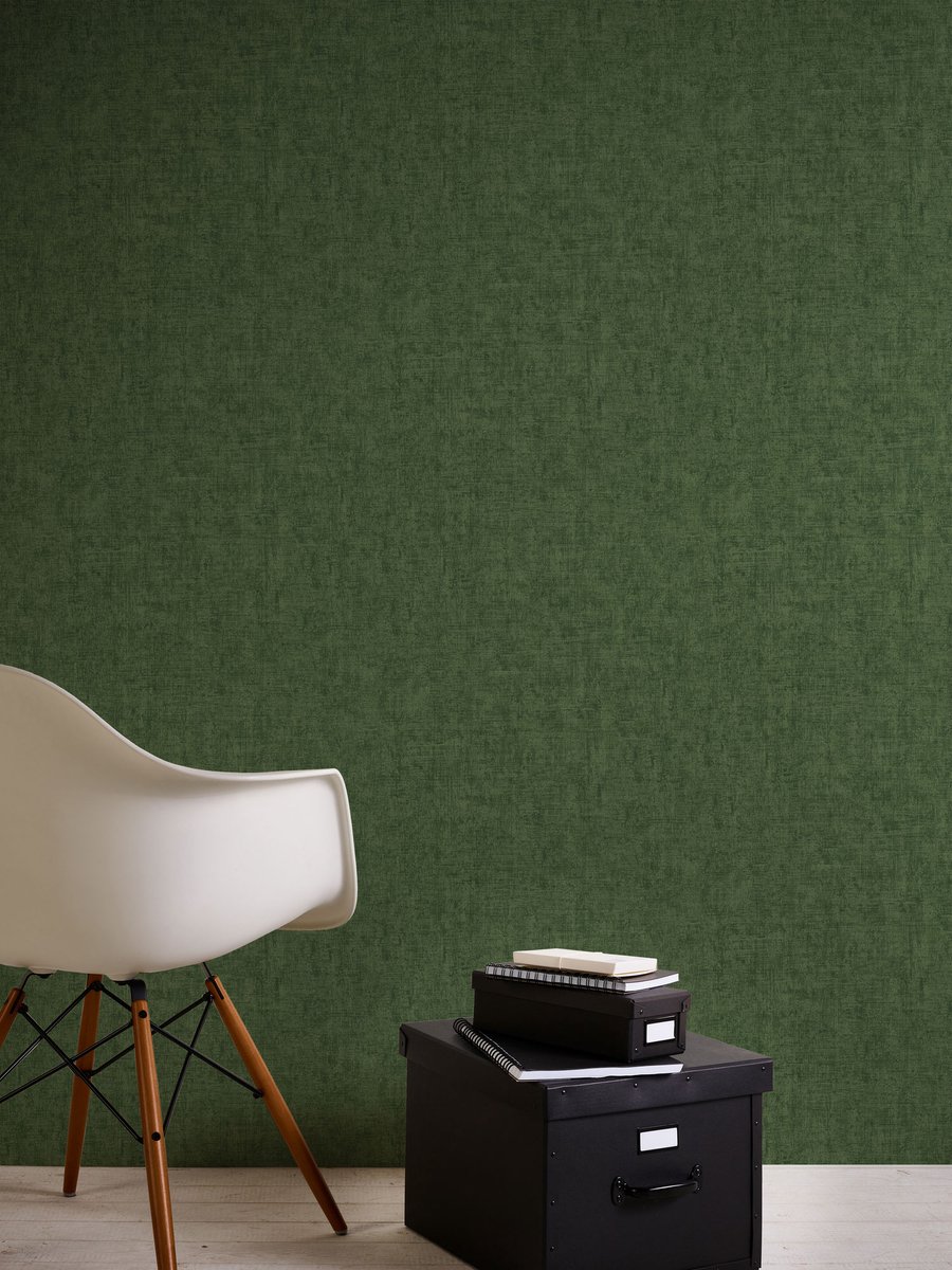 UNI BEHANG | Modern - groen - A.S. Création Greenery