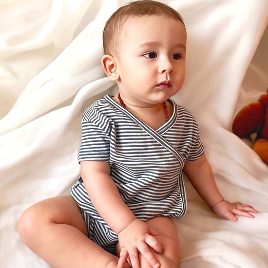 Body kimono bio à manches S S Bébé , à rayures, OrganicEra