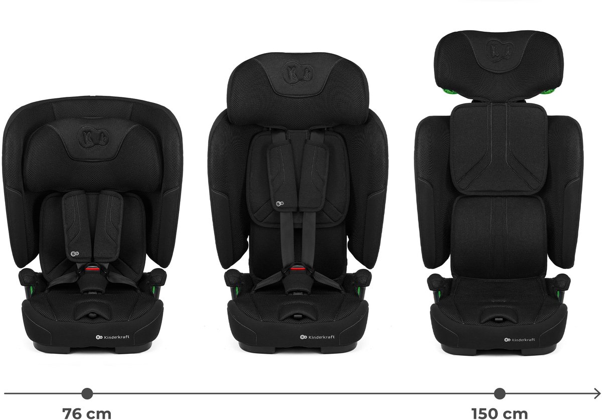 Kinderkraft FIX2GO I-SIZE Autostoel – 76-150 cm – Met Isofix – Groep 2/3 – Zwart thumbnail 2