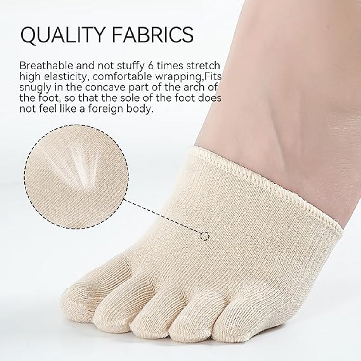 paires de chaussettes à bout fendu, respirantes à cinq doigts