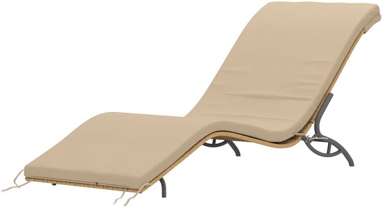 Ligbed - Tuin - Zonnebed - Ligstoel - Loungebed - Weerbestendig - Verstelbaar - Buiten - Opklapbaar - Beige van GranMaison — afbeelding 4