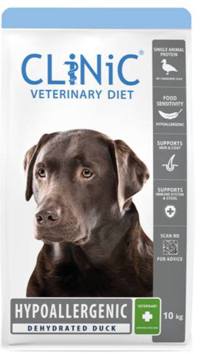 Clinic Veterinary Diet Dog Hypoallergenic Eend - Dieethondenvoer - 2.5 kg