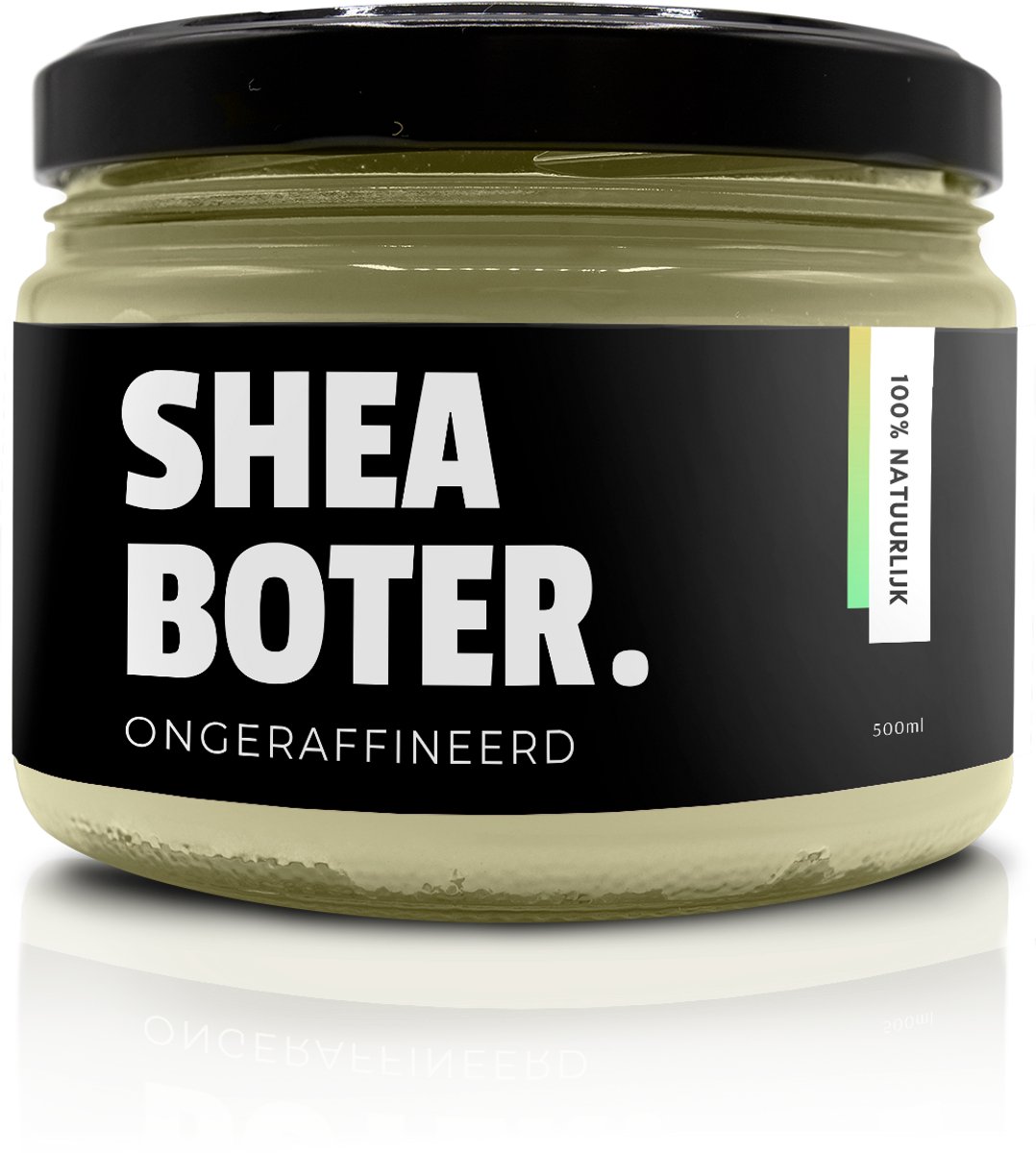 Natuurbazen Shea Boter – 100% Natuurlijk, Ongeraffineerd & Onbewerkt – 500ml in Glazen Pot – Rijk aan Vitamine A, E & Vetzuren – Voor Droge Huid, Lippen, Haar & DIY Cosmetica – Romige Textuur met Natuurlijke Geur